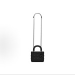 DIOR Lady Dior matte three-compartment detachable chain Princess Bag, mini women\'s crossbody handbag, matte black